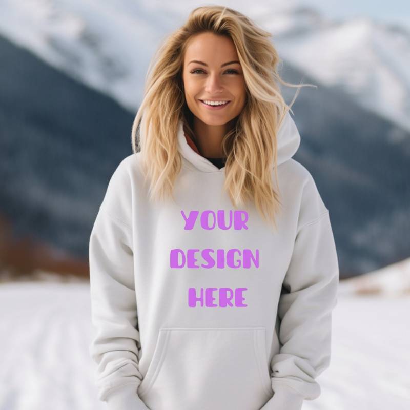 Custom Hoodie | Personalisierter Mit Deinem Design, Logo, Text Front + Back Sleeve Print von SchlichtDesignStudio