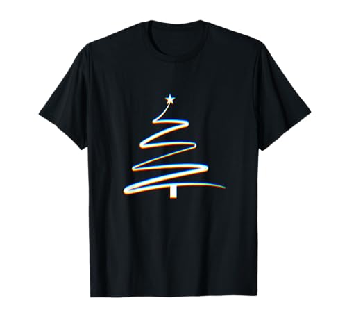 Psychedelischer Weihnachtsbaum Herren Damen Weihnachten T-Shirt von Schlichtes Weihnachtsbaumdesign für Festliebhaber