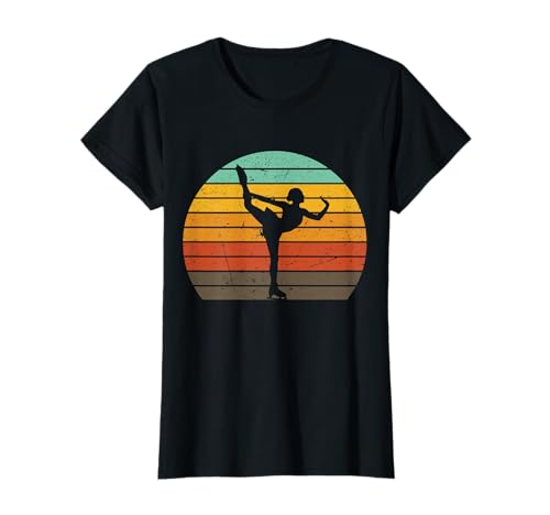 Schlittschuhläuferin Eiskunstlaufen Zubehör Frauen Retro Sunset Eisläuferin Mädchen T-Shirt Schlittschuhläuferin Eiskunstlaufen Zubehör Frauen Retro Sunset Eisläuferin Mädchen T-Shirt von Schlittschuhläuferin Eiskunstlaufen Zubehör Frauen