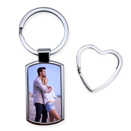 Personalisierter Foto-Schlüsselanhänger, inklusive Geschenkverpackung und Schlüsselring, Individuelles Bild für Paare, Jubiläum, Valentinstag, Erinnerungsstück von Schlüsselgeschenke