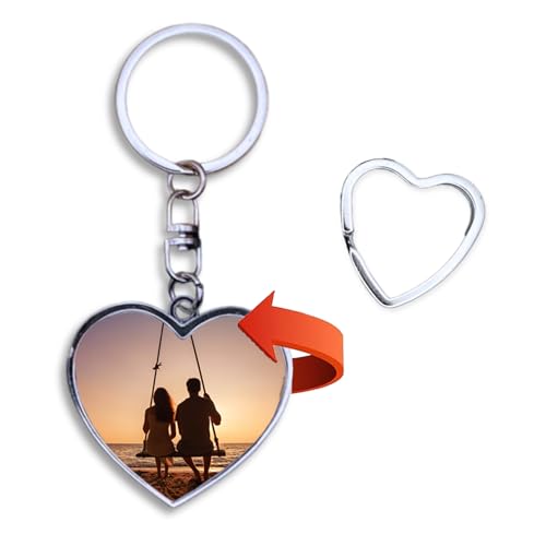 Personalisierter Schlüsselanhänger in Herzform, Foto-Schlüsselanhänger, Geschenk für Paare, Geburtstagsgeschenk, Hochzeitsgeschenk, Geschenk für Verliebte, Geschenkidee, Personalisiertes Geschenk. von Schlüsselgeschenke