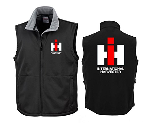 Oldtimer Softshell Weste IHC International Harvester Bodywarmer Brust- und Rückendruck | Schwarz | Größe XXL von Schlüter