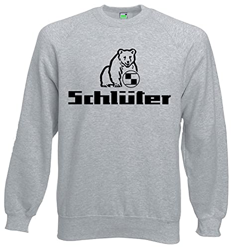 Schlüter® Sweatshirt mit Bärenlogo | grau-melliert | Druck schwarz | Größe XL von Schlüter