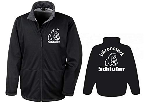 Schlüter Softshell-Jacke Herren, Langarm, Brust- und Rückendruck | 339_282 | Schwarz | Größe XXL von Schlüter