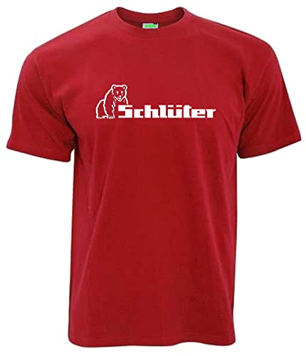 Schlüter T-Shirt Herrenshirt Kurzarm Rundkragen Brustdruck | Rot | Größe XL von Schlüter