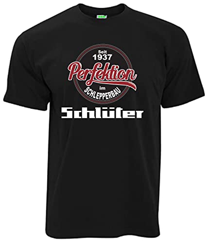 Schlüter T-Shirt Perfektion im Schlepperbau seit 1937 | Herren, Kurzarm, Rundhals, Brustdruck | Schwarz | Größe XL Schlüter T-Shirt Perfektion im Schlepperbau seit 1937 | Herren, Kurzarm, Rundhals, Brustdruck | Schwarz | Größe XL von Schlüter