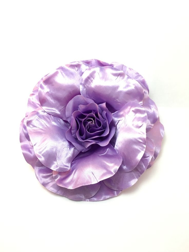M & S Schmalberg 18 cm Rose Stoffblume Anstecknadel Aus Lavendel Satin von SchmalbergFlowersNYC