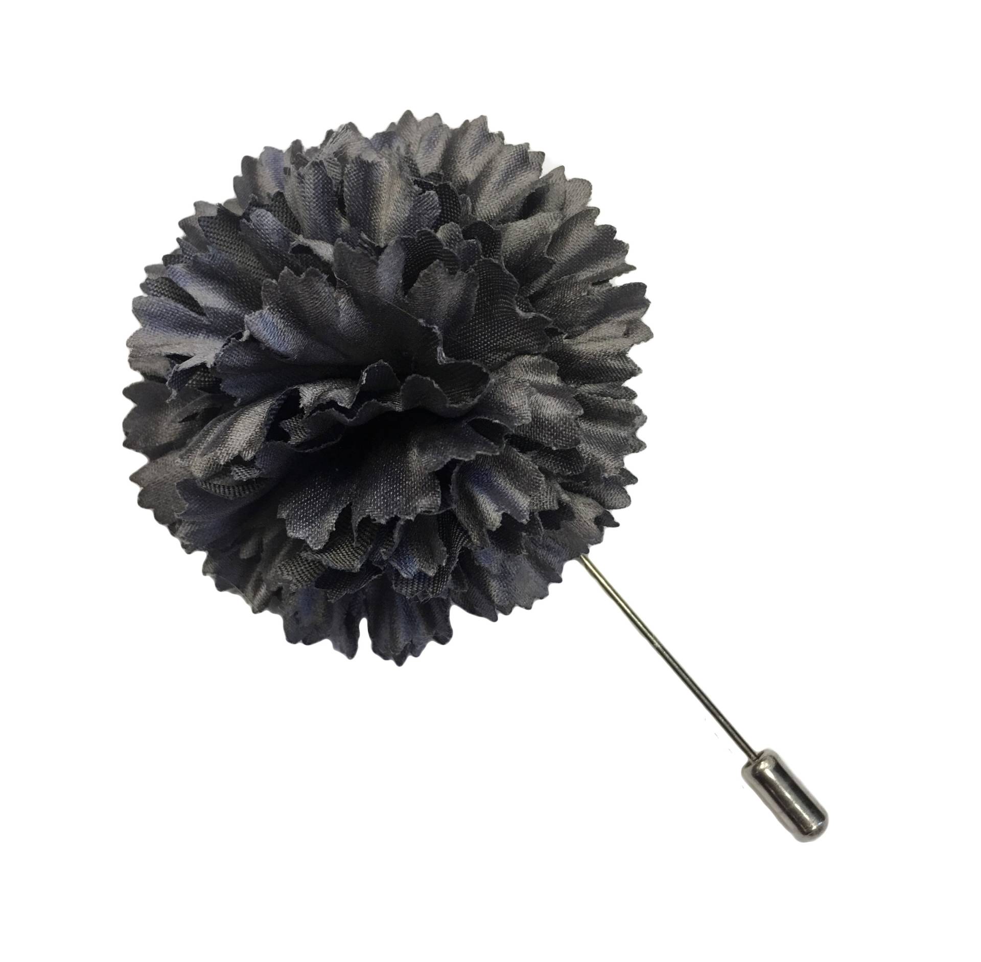 M & S Schmalberg 2 "Grau Seide Satin Gezackte Nelke Brosche Herren Anstecknadel Made in Usa | Stick Pin von SchmalbergFlowersNYC