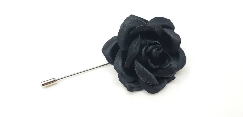 M & S Schmalberg 2 "Schwarze Seidenrose Anstecknadel. Stoffblumenbrosche Made in New York M & S Schmalberg 2 "Schwarze Seidenrose Anstecknadel. Stoffblumenbrosche Made in New York von SchmalbergFlowersNYC