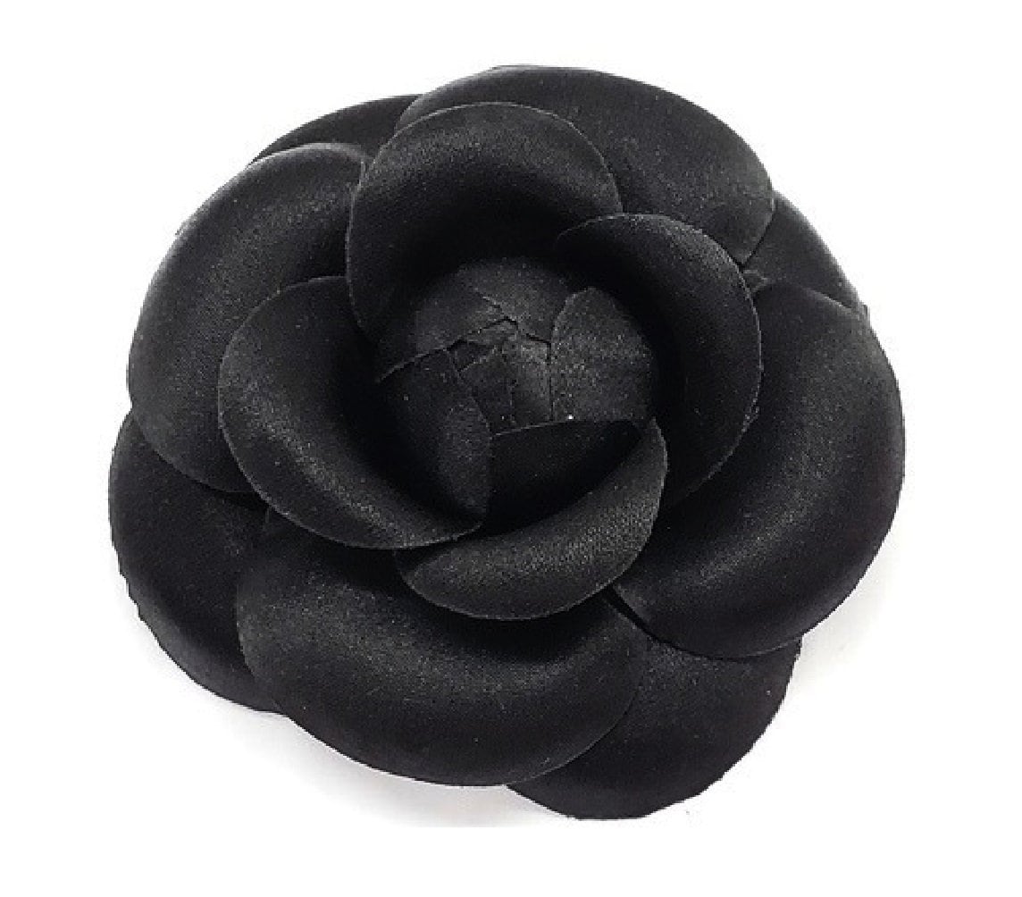 M&s Schmalberg Kunstliche Blume Anstecknadel 3"Schwarz Satin von SchmalbergFlowersNYC