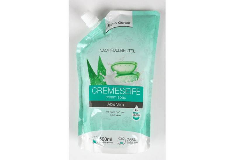 Schmees GmbH Flüssigseife 12x 500ml Soft & Gentle Cremeseife Nachfüllbeutel Aloe Vera Hände Schmees GmbH Flüssigseife 12x 500ml Soft & Gentle Cremeseife Nachfüllbeutel Aloe Vera Hände von Schmees GmbH