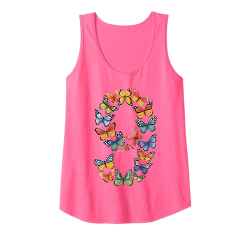 Süßes Schmetterling 9 Girl Birthday Shirt Natur Neun Tank Top von Schmetterling Natur Geburtstag