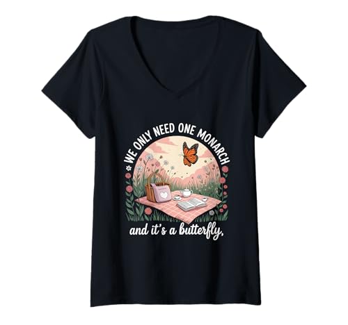 Damen Schmetterling Tshirt Frauen Mädchen Männer Boho Politik T-Shirt mit V-Ausschnitt von Schmetterling TShirt Frauen Mädchen Männer Boho