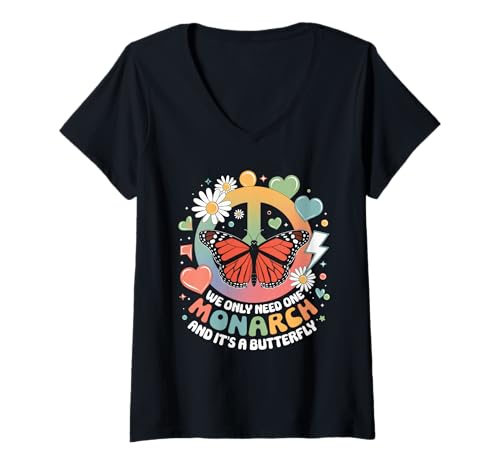 Damen Schmetterling Tshirt Frauen Mädchen Männer Boho Politik T-Shirt mit V-Ausschnitt von Schmetterling TShirt Frauen Mädchen Männer Boho