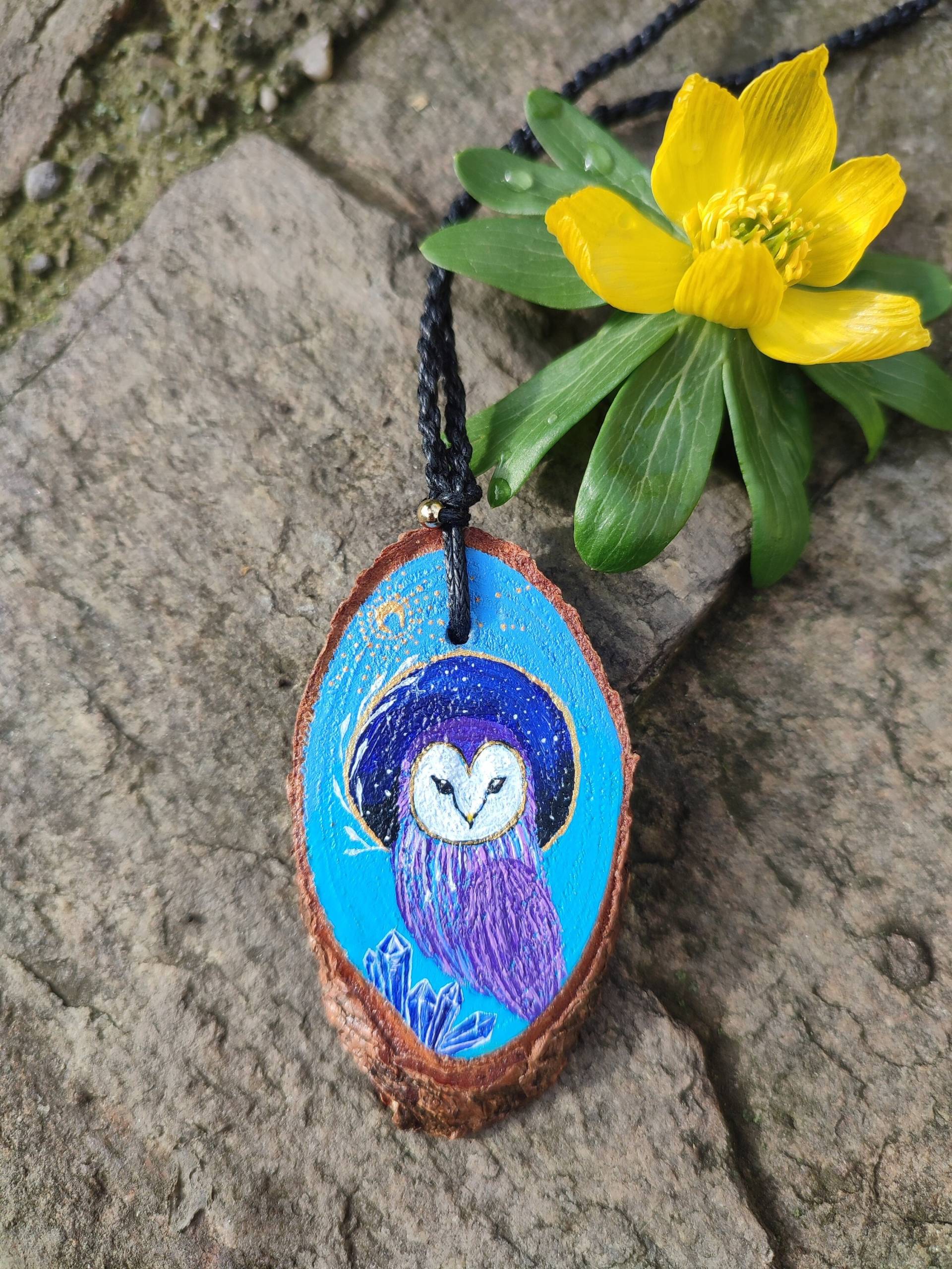 Eulen Kette | Hippiekette Elfenkette Holzkette von Schmetterlingbetupft