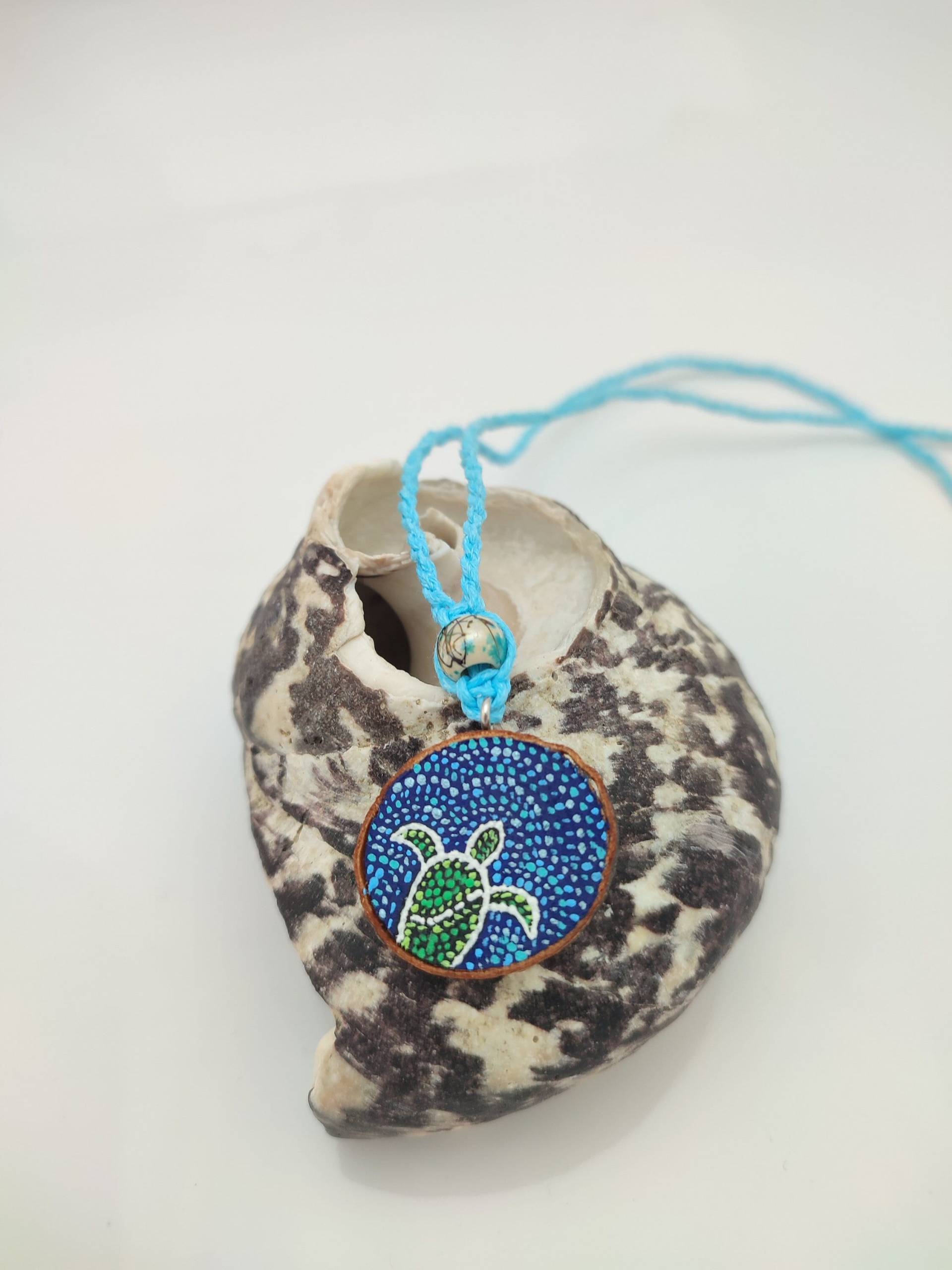 Halskette | Hippiekette Holzkette Kette Schildkröte von Schmetterlingbetupft