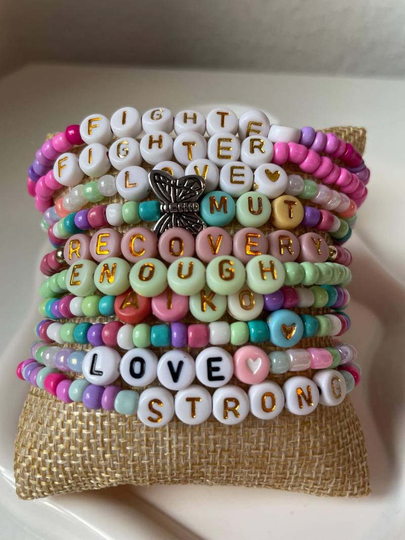 Armband Candy Mix Verschiedene Varianten Pastellfarben Aiko Mut Affirmation von SchmetterlingsMUT