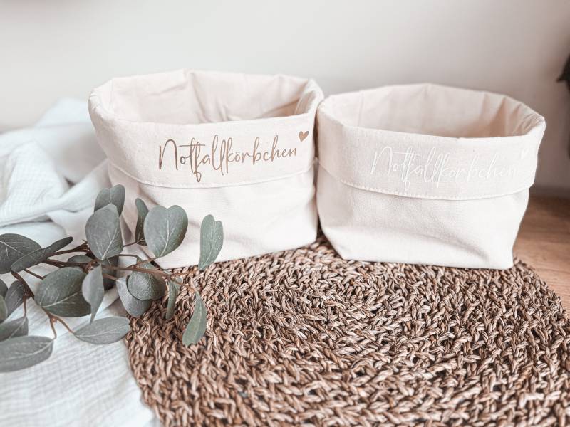 Notfallkörbchen | Canvas Korb Hochzeit Utensilo Personalisierbar von SchmidtchensPlot