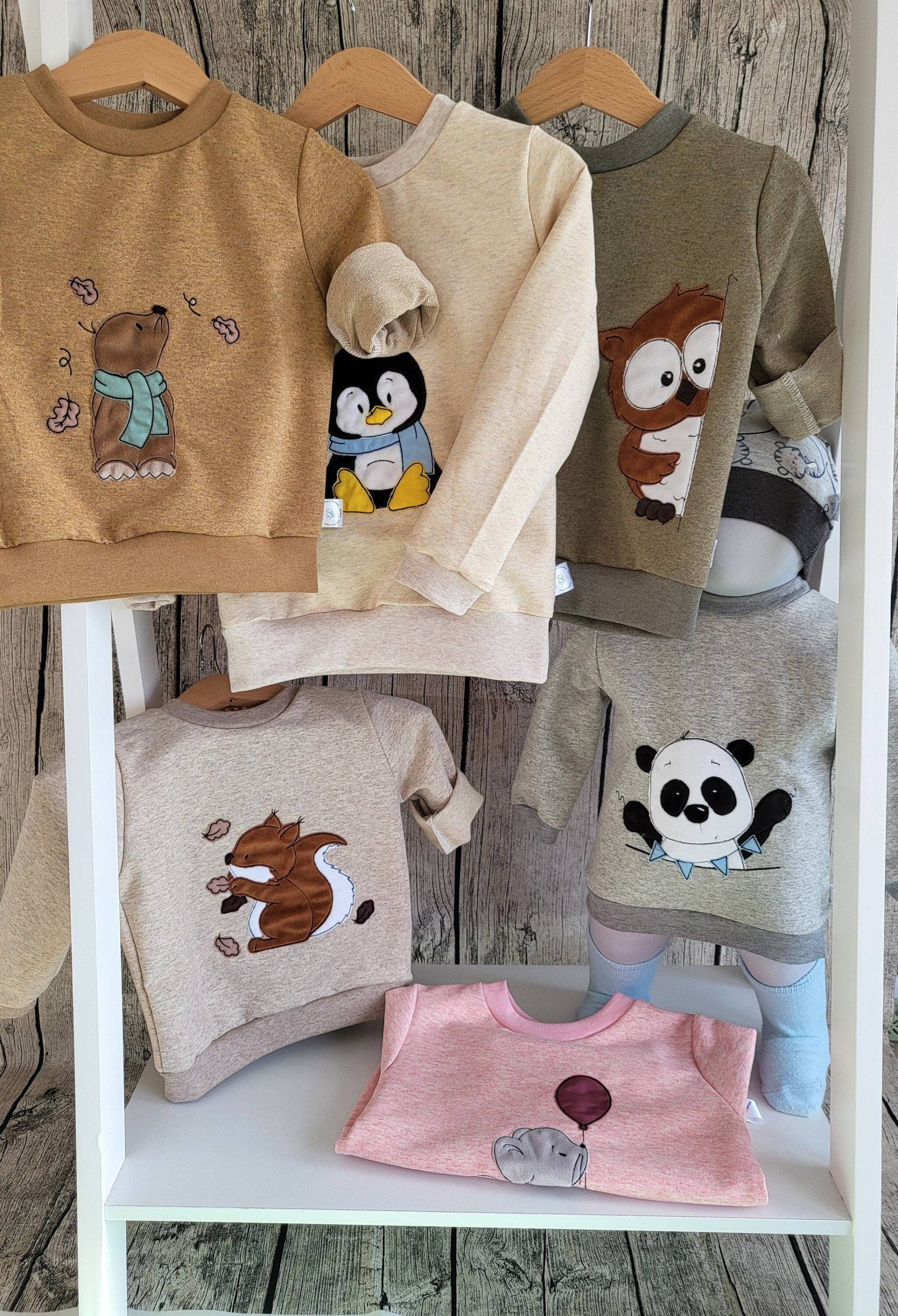 Pullover/Sweatshirt Frühling Sommer Personalisiert Mädchen Junge Bestickt Mit Tieren von SchmubiHandmade