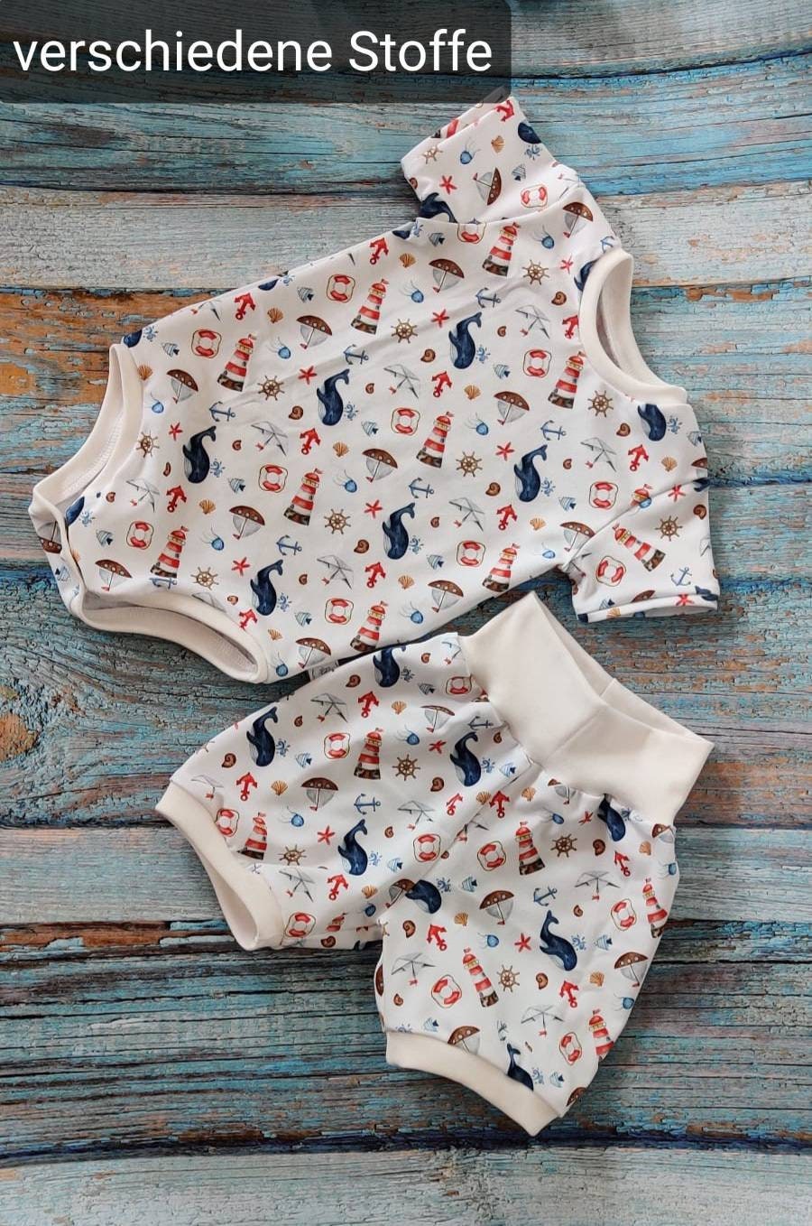 Sommerset Kurzarm Body Babyset Kurze Pumphose Jungen Mädchen Geschenk Sommer Frühling von SchmubiHandmade