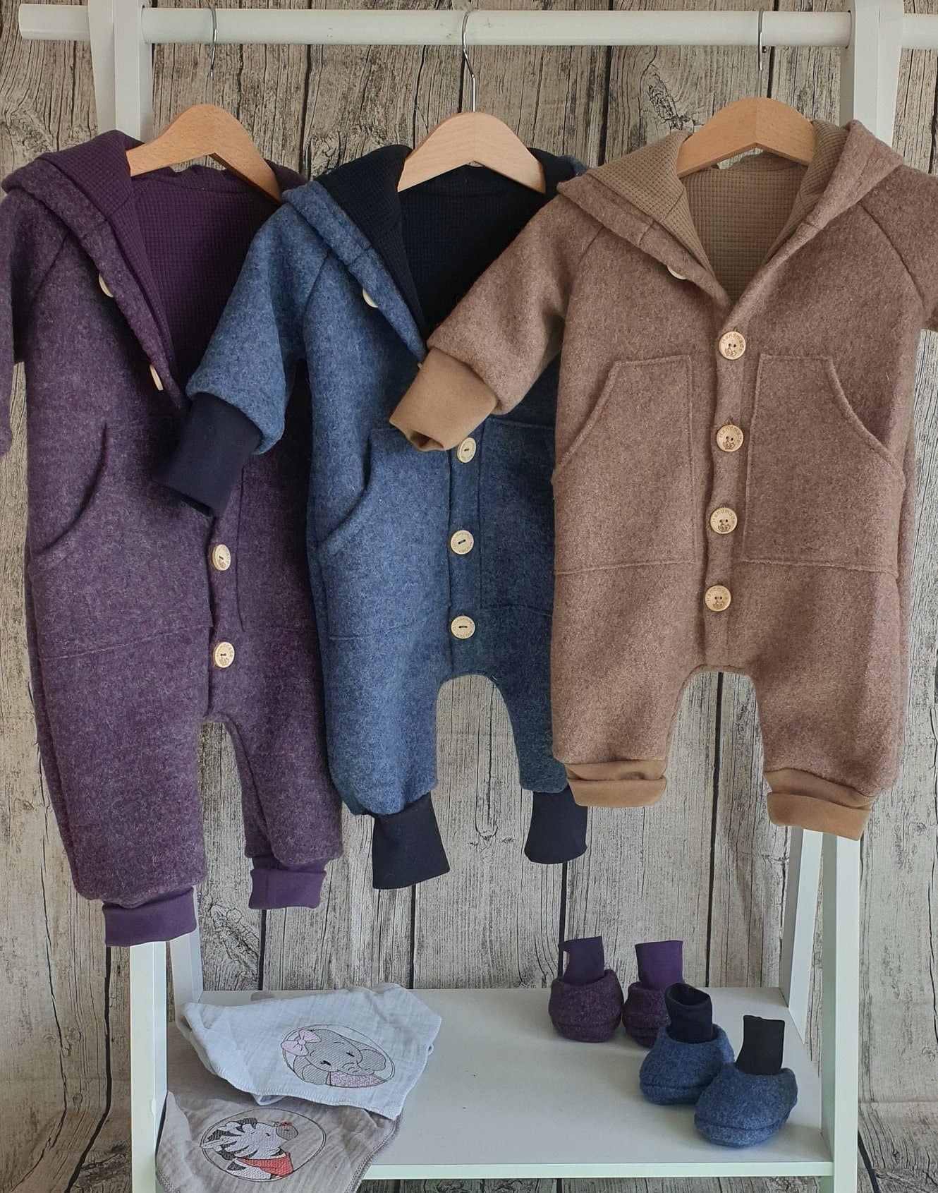 Wollwalk Overall Walkanzug , Baby Winter Herbst von SchmubiHandmade