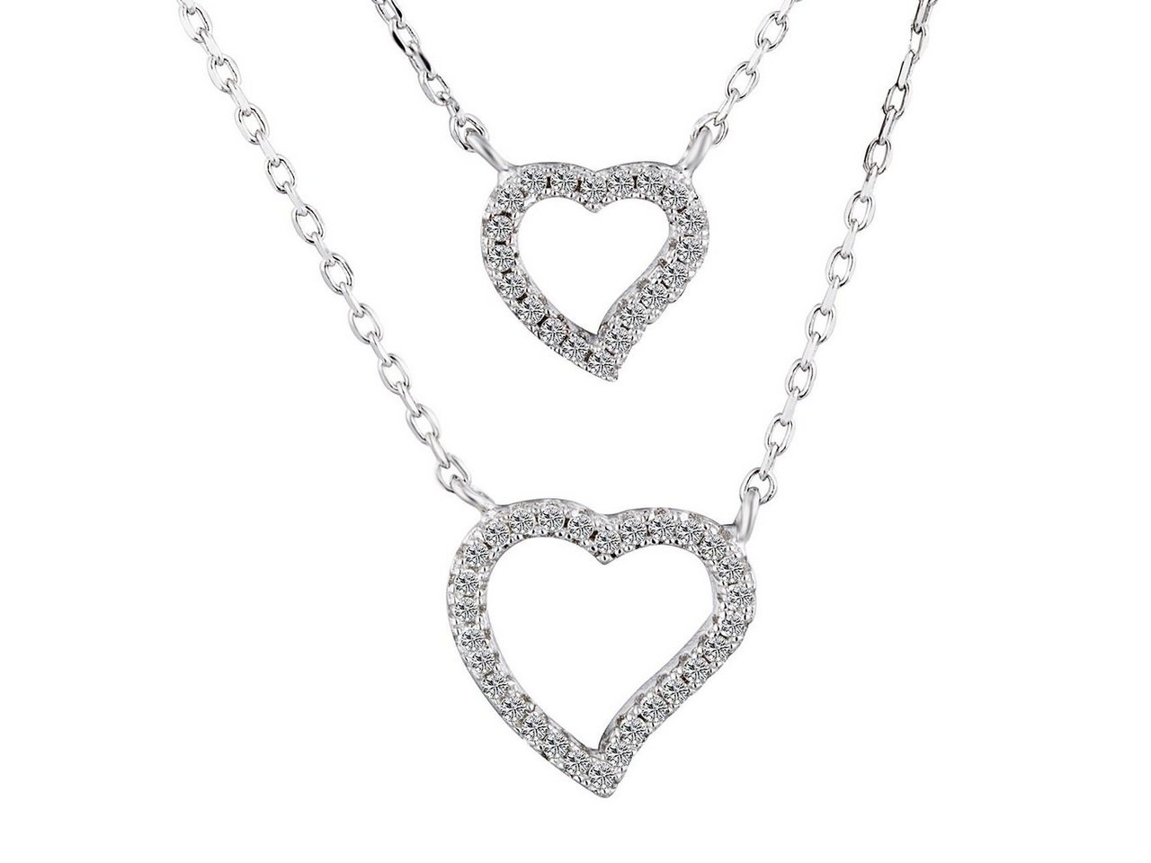 Schmuck-Elfe Collier Glossy Hearts Herzchen, 925 Sterling Silber von Schmuck-Elfe