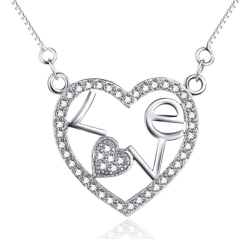 Schmuck-Elfe Collier Herz crazy Love classic, 925 Sterling Silber von Schmuck-Elfe