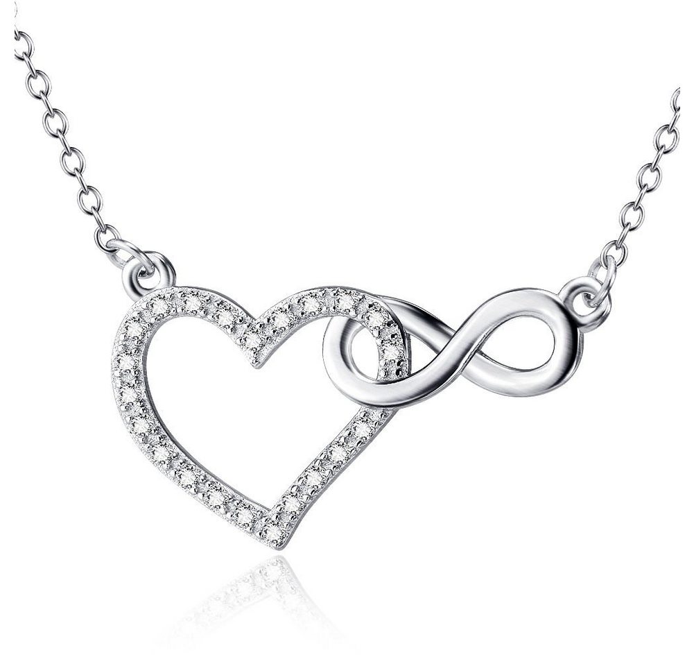 Schmuck-Elfe Collier INFINITY LOVE Herzchen, 925 Sterling Silber von Schmuck-Elfe