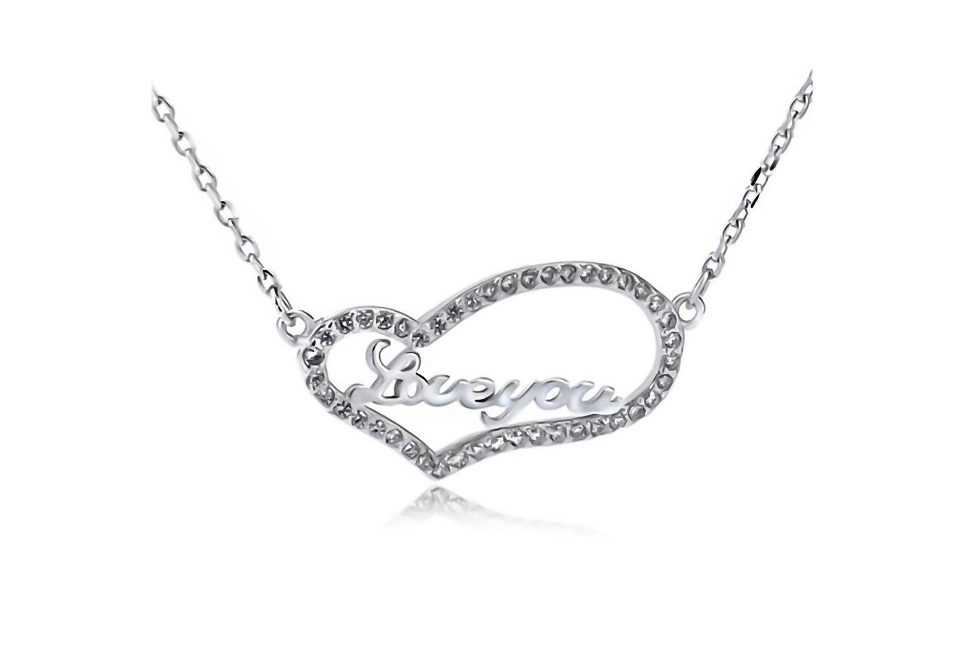 Schmuck-Elfe Collier LOVE YOU, 925 Sterling Silber von Schmuck-Elfe