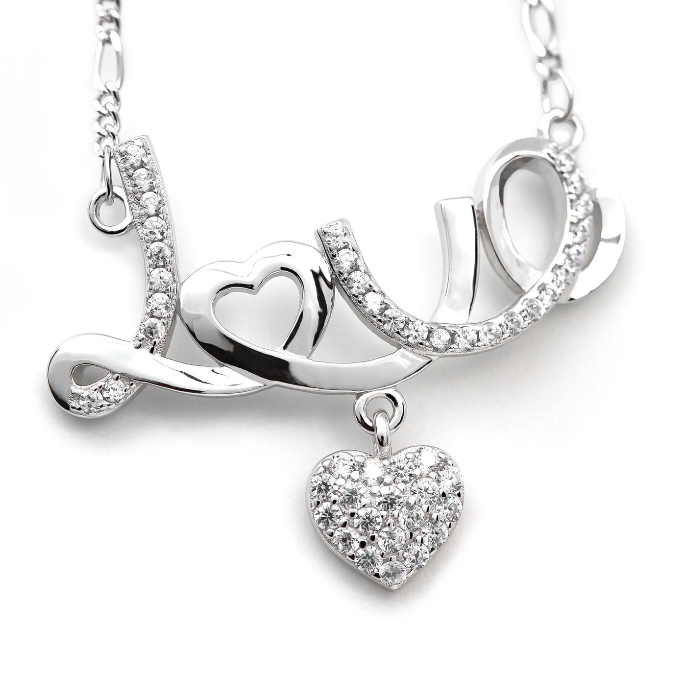 Schmuck-Elfe Collier Love mit Herzchen, 925 Sterling Silber von Schmuck-Elfe