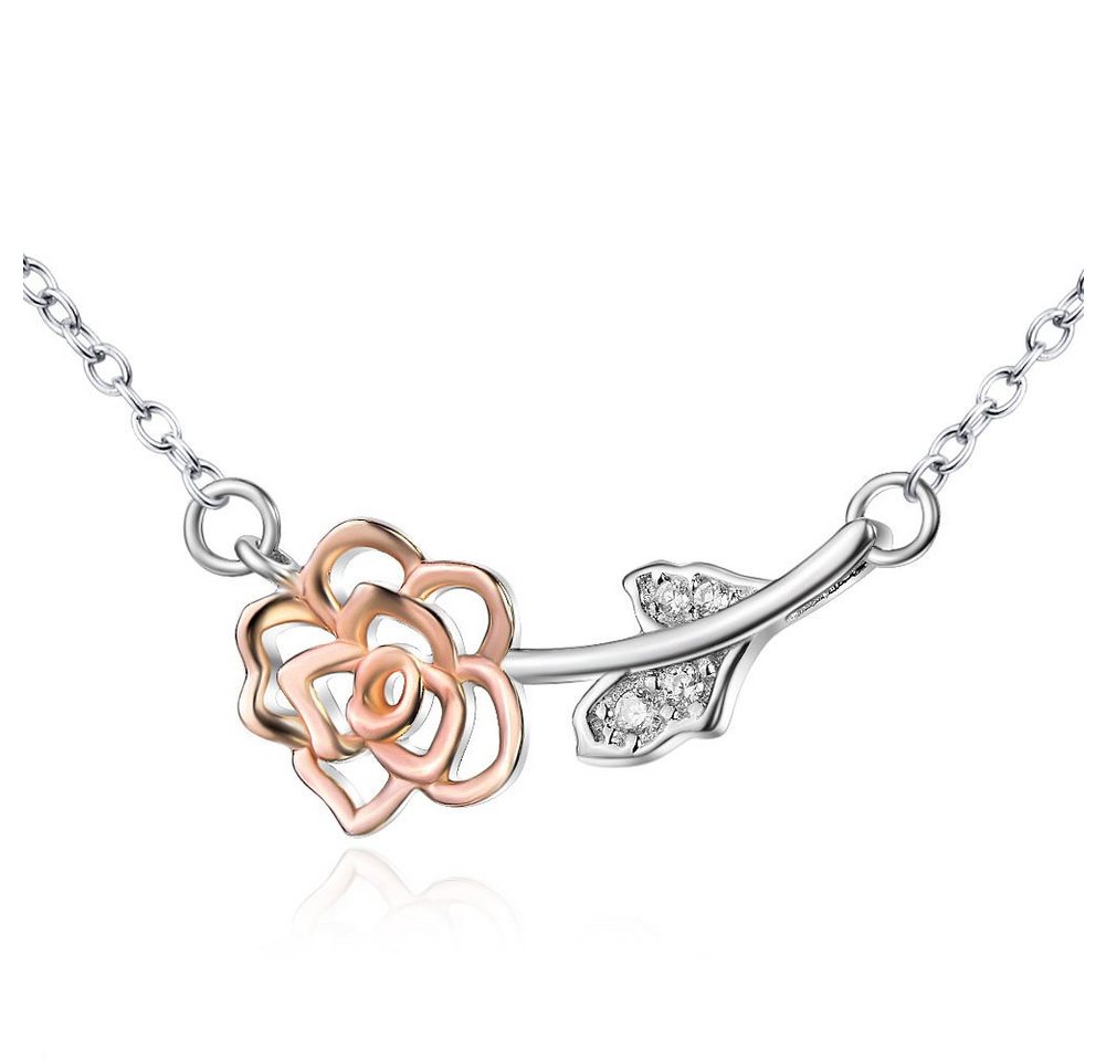 Schmuck-Elfe Collier Rose, 925 Sterling Silber von Schmuck-Elfe