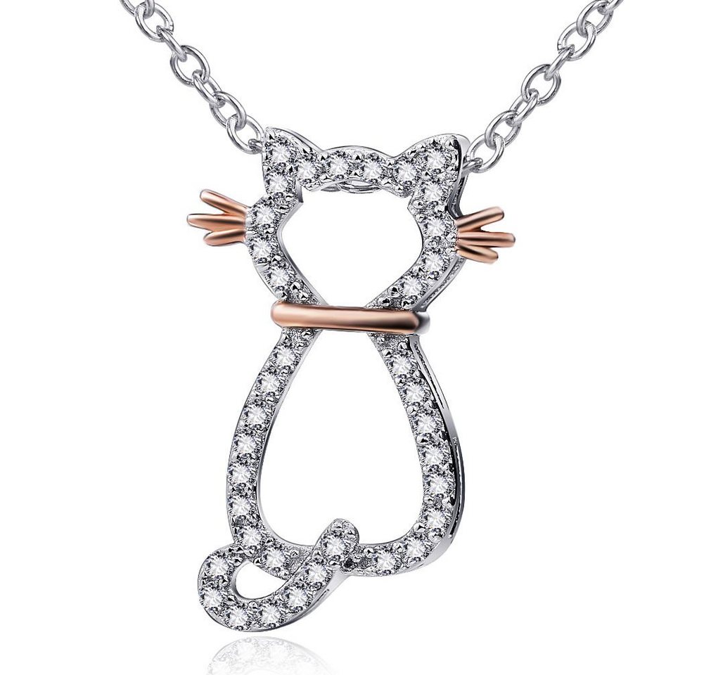 Schmuck-Elfe Collier i love my cat, 925 Silber teilvergodlet von Schmuck-Elfe