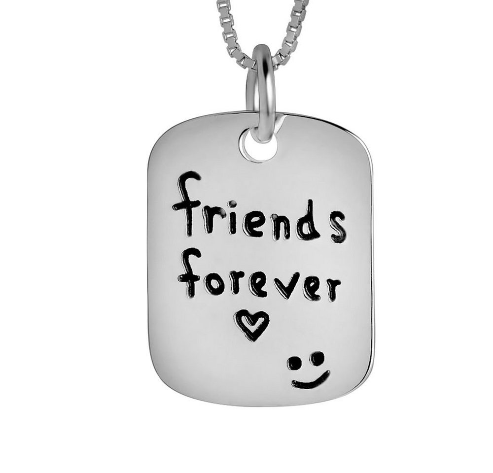 Schmuck-Elfe Kette mit Anhänger „friends forever“, 925 Sterling Silber von Schmuck-Elfe