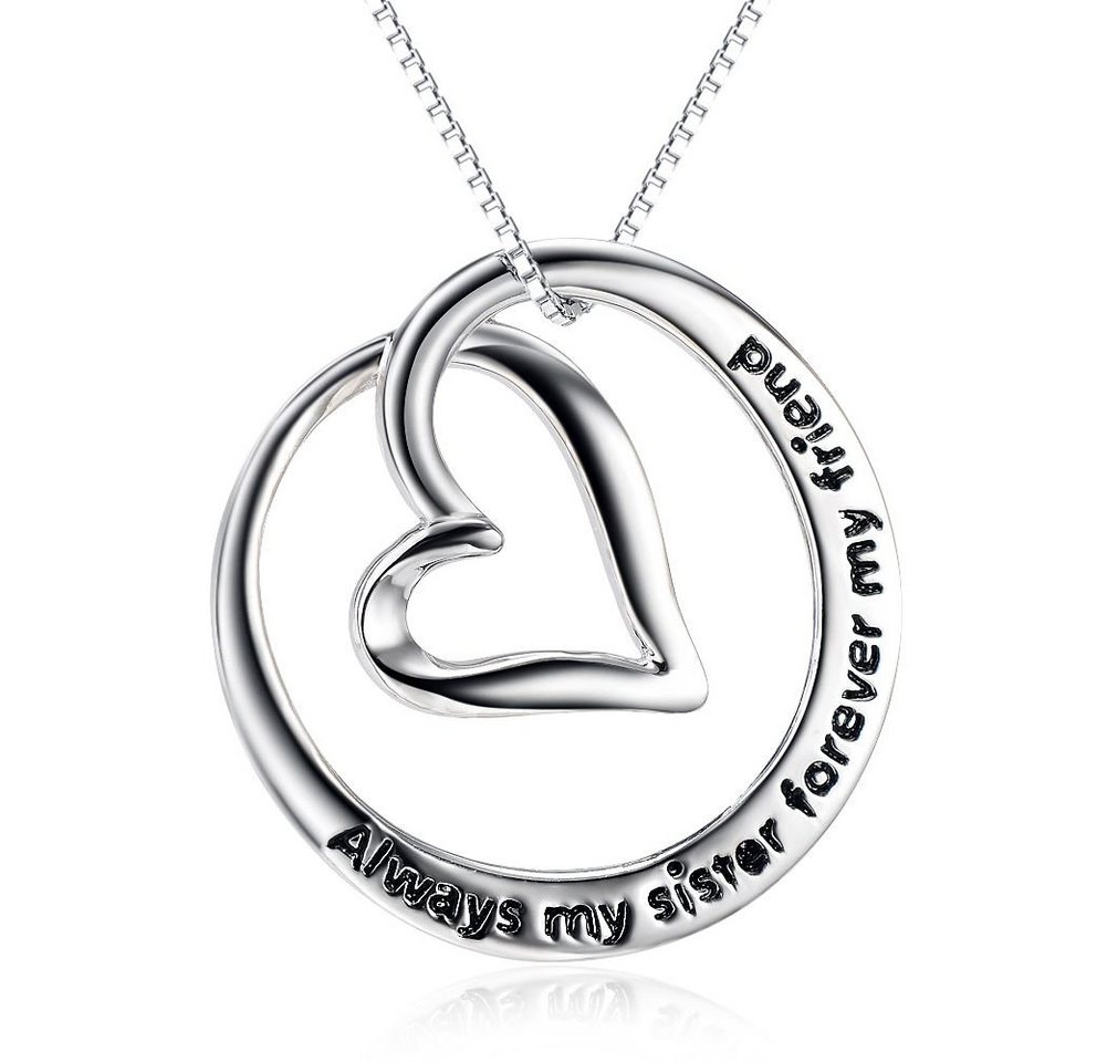 Schmuck-Elfe Kette mit Anhänger Always my sister forever my friend, 925 Silber von Schmuck-Elfe