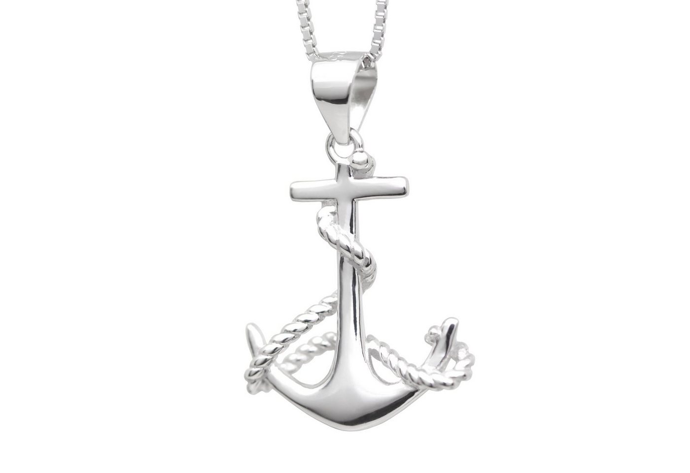 Schmuck-Elfe Kette mit Anhänger Anker Ahoi, 925 Silber von Schmuck-Elfe