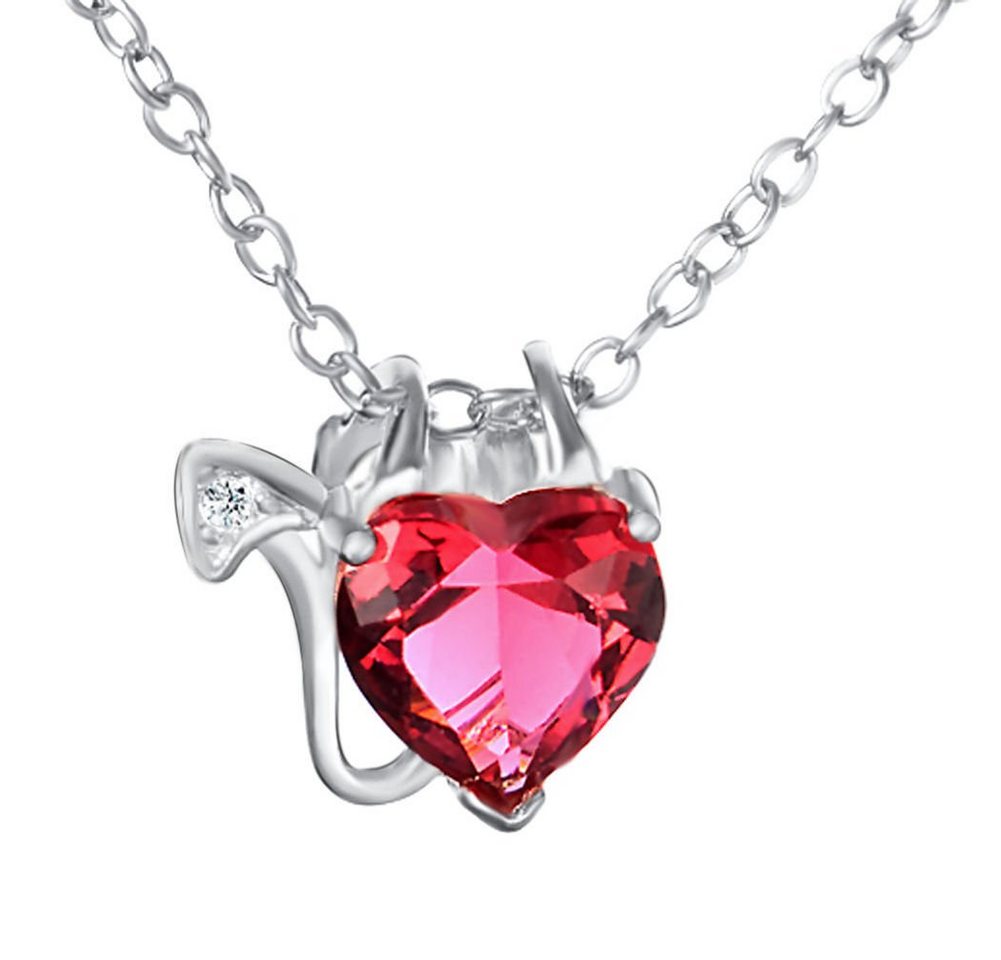 Schmuck-Elfe Kette mit Anhänger DEVIL HEART, 925 Silber von Schmuck-Elfe