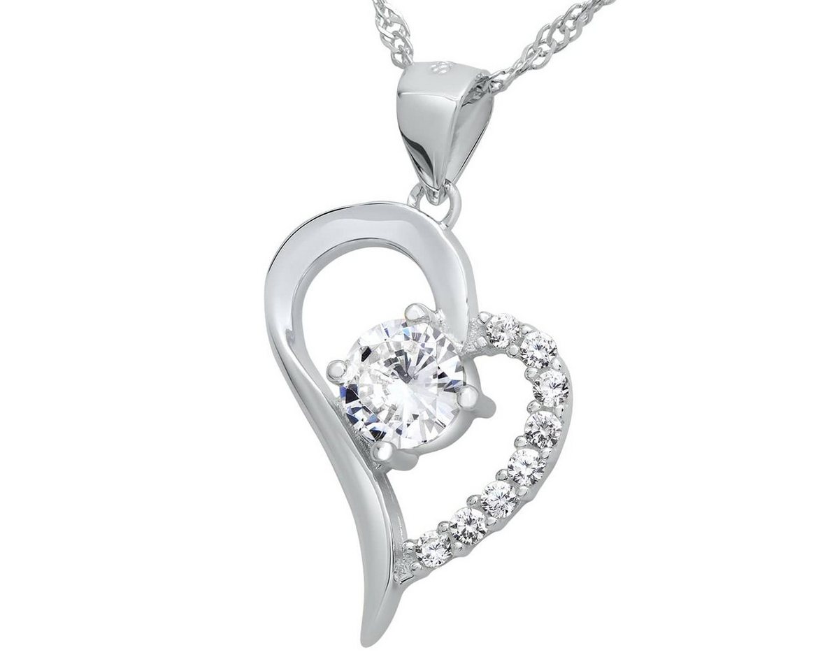 Schmuck-Elfe Kette mit Anhänger Mystic Heart, 925 Silber von Schmuck-Elfe