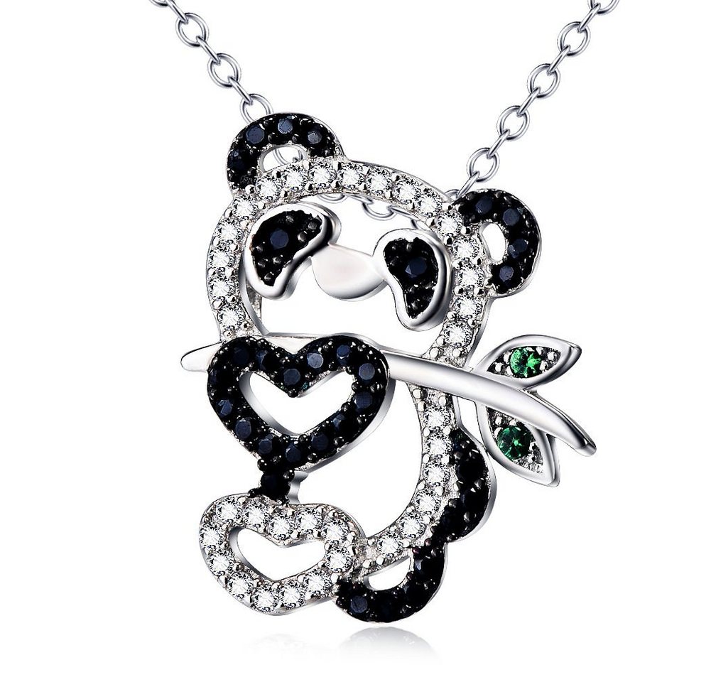 Schmuck-Elfe Kette mit Anhänger Panda Bär, 925 Sterling Silber von Schmuck-Elfe