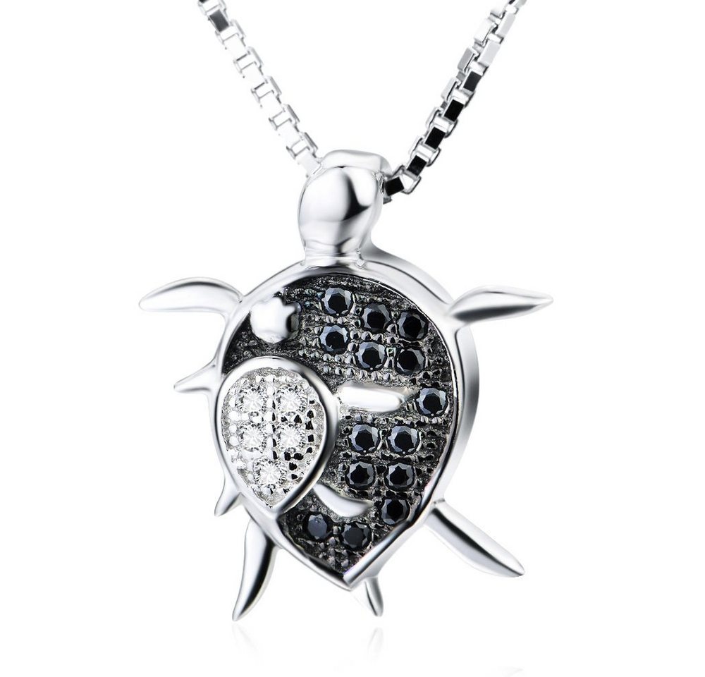 Schmuck-Elfe Kette mit Anhänger Schildkröten, 925 Sterling Silber von Schmuck-Elfe