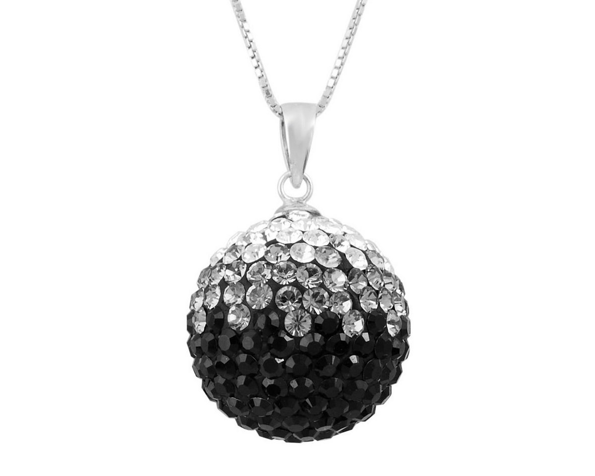 Schmuck-Elfe Kette mit Anhänger Shamballa Kugel, 925 Sterling Silber von Schmuck-Elfe