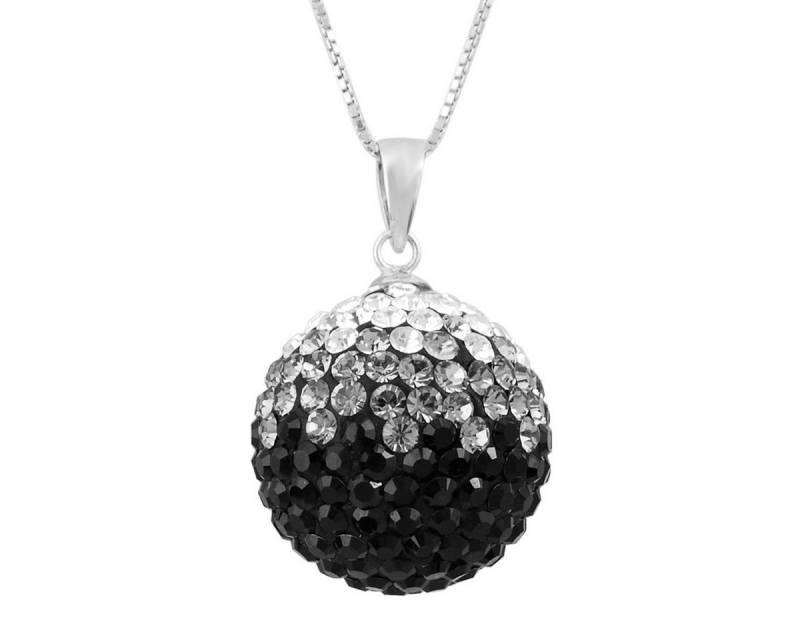 Schmuck-Elfe Kette mit Anhänger Shamballa Kugel Groß, 925 Sterling Silber von Schmuck-Elfe