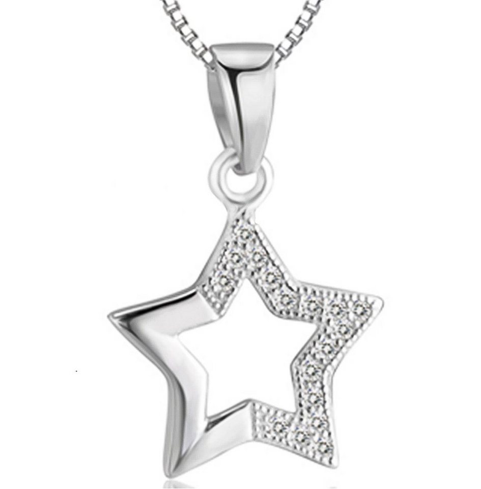 Schmuck-Elfe Kette mit Anhänger Stern Starlight, 925 Silber von Schmuck-Elfe