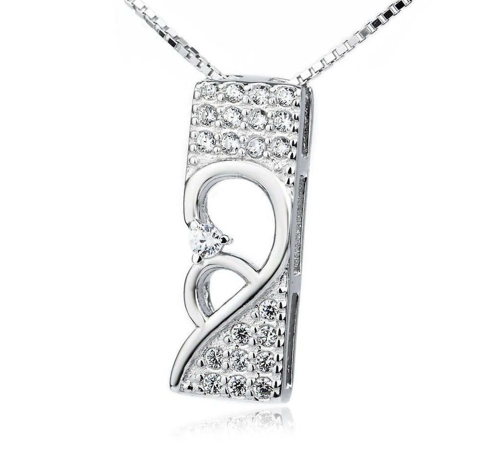 Schmuck-Elfe Kette mit Anhänger Zerbrochenes Herz, 925 Sterling Silber von Schmuck-Elfe