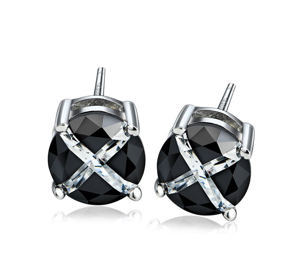 Schmuck-Elfe Paar Ohrstecker Black & White, 925 Sterling Silber von Schmuck-Elfe