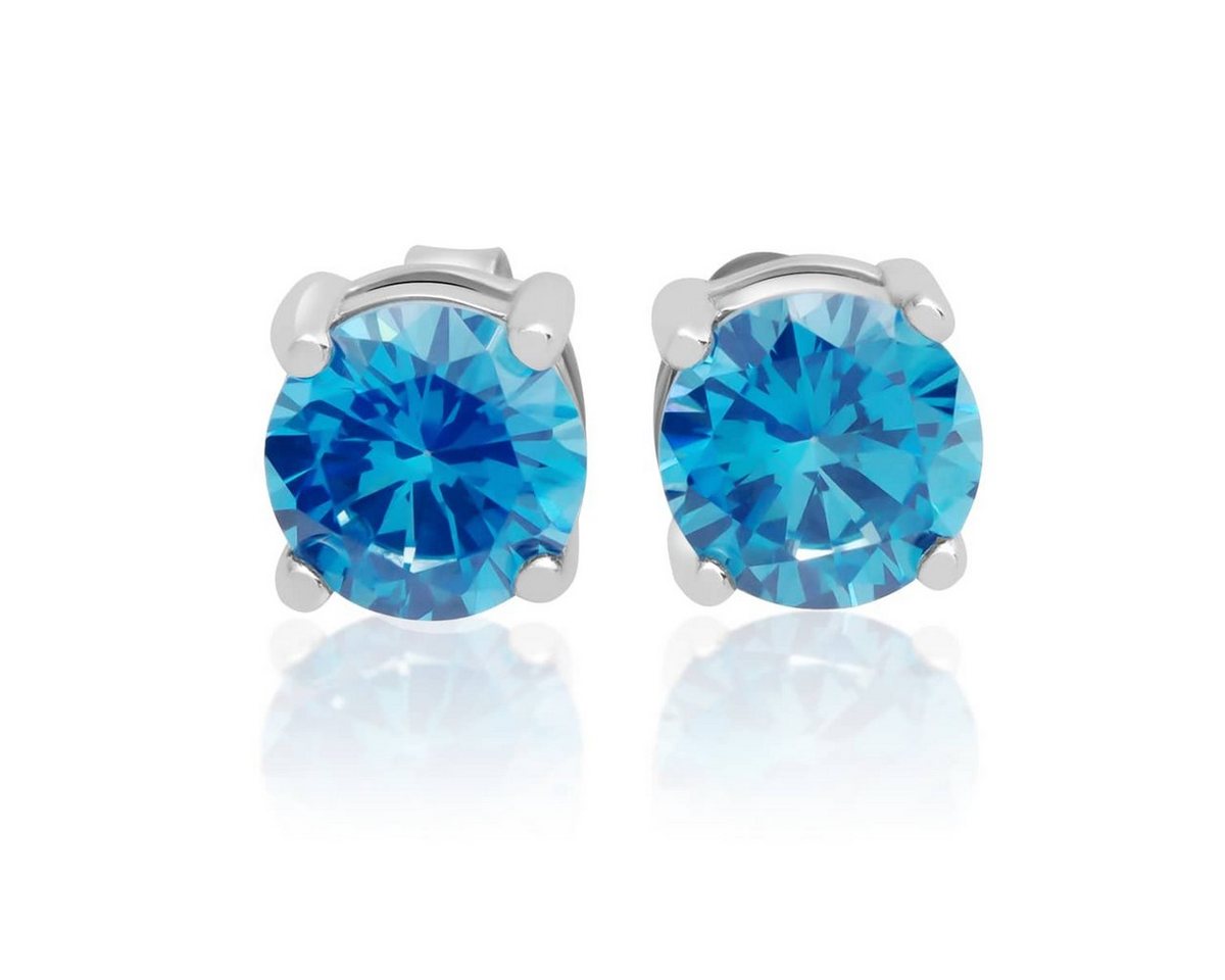 Schmuck-Elfe Paar Ohrstecker Classic Aquamarin, 925 Sterling Silber von Schmuck-Elfe