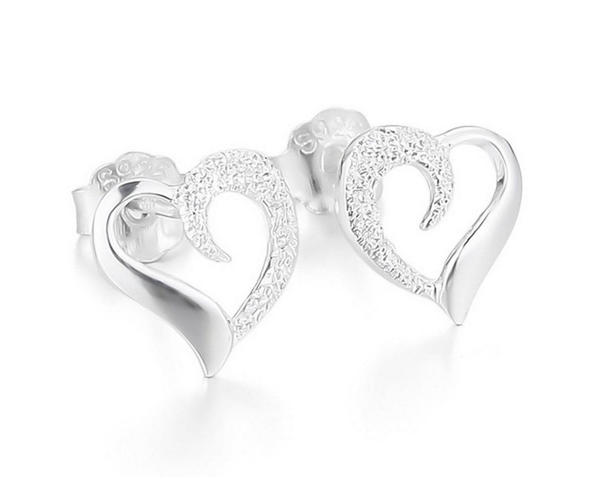 Schmuck-Elfe Paar Ohrstecker Herz Romantic, 925 Sterling Silber von Schmuck-Elfe