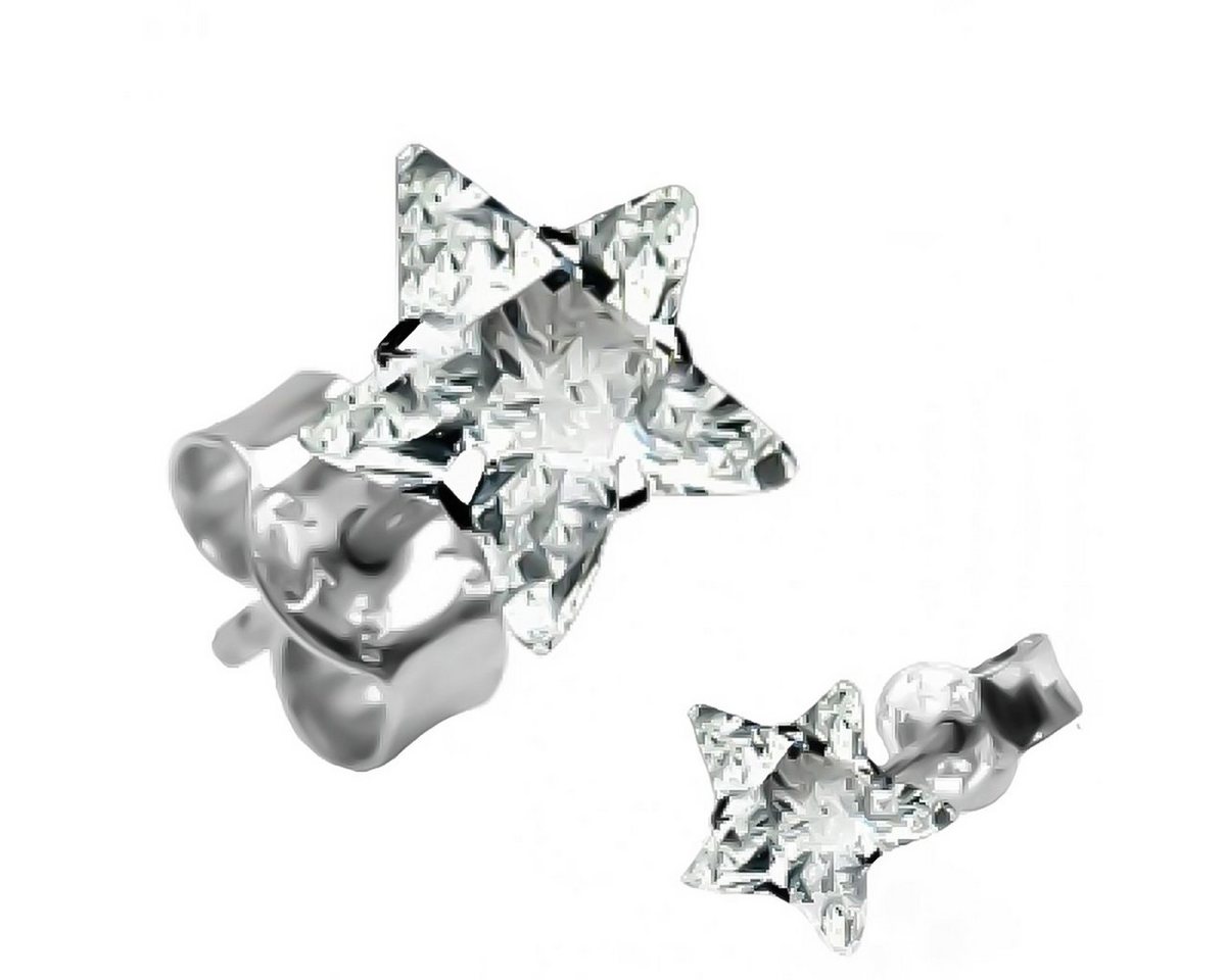 Schmuck-Elfe Paar Ohrstecker Kristall Stern Classic, 925 Sterling Silber von Schmuck-Elfe