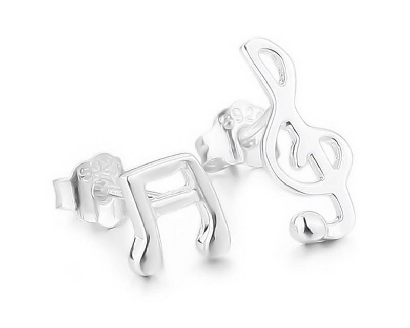 Schmuck-Elfe Paar Ohrstecker Note & Notenschlüssel, 925 Sterling Silber von Schmuck-Elfe