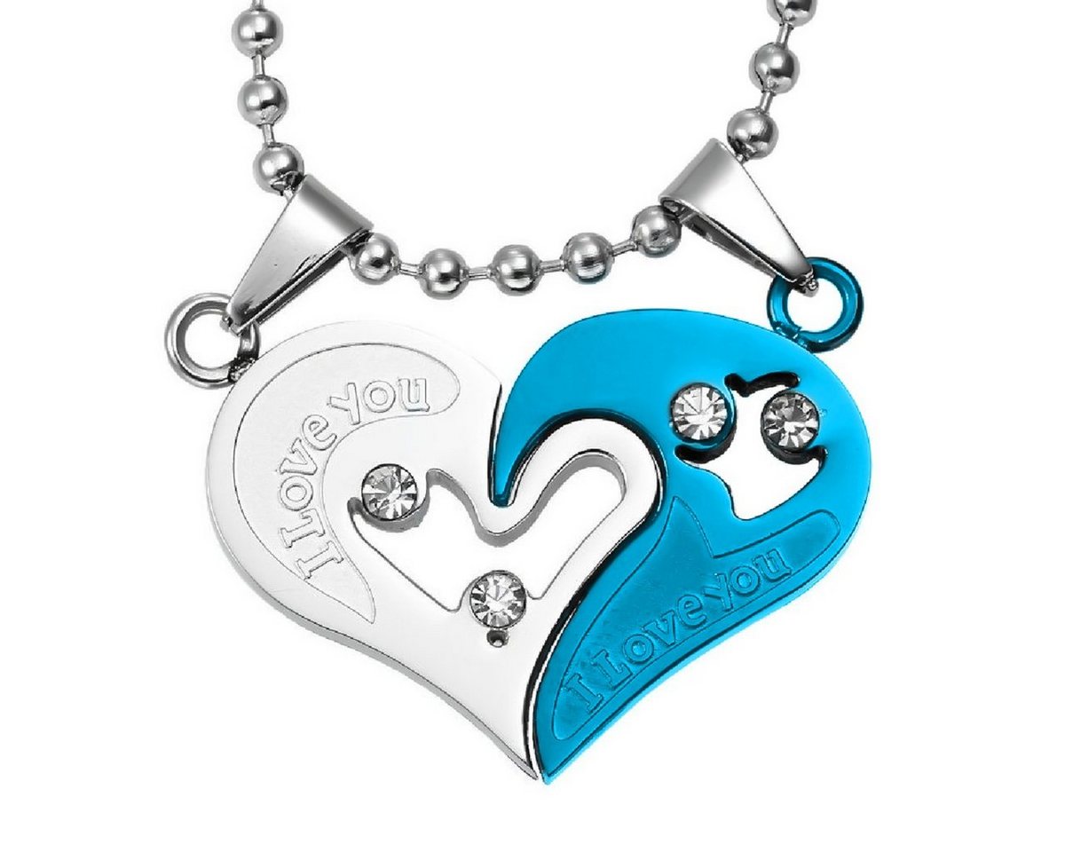 Schmuck-Elfe Partnerkette Herz I Love You Harmonie (Set), 4tlg. Set von Schmuck-Elfe