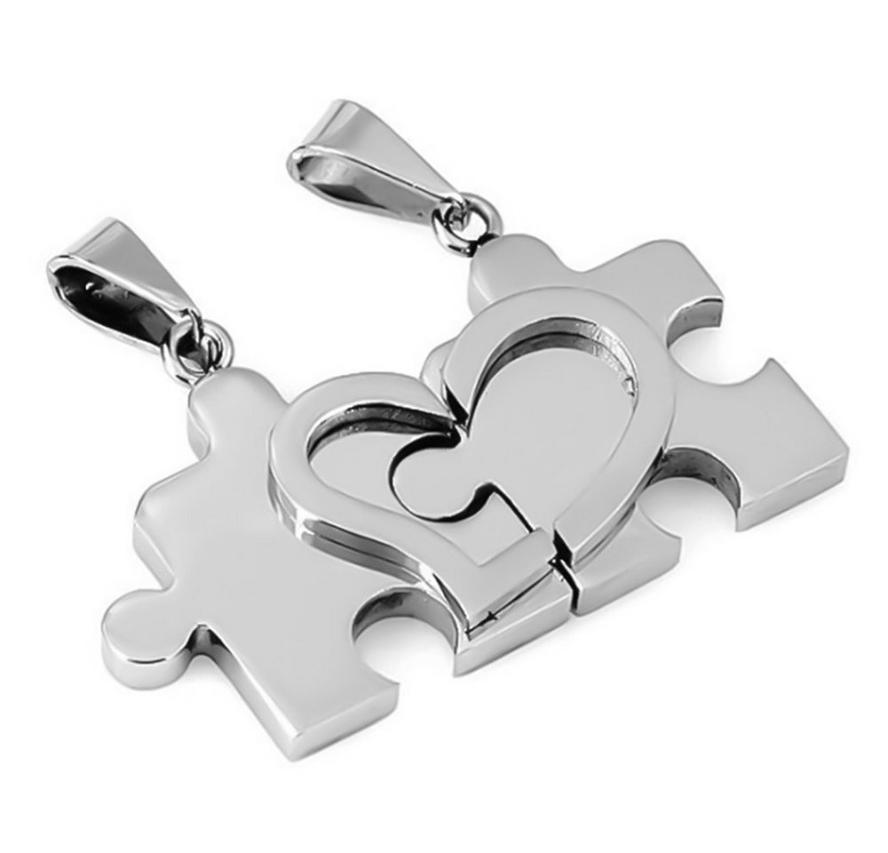 Schmuck-Elfe Partnerkette Puzzle mit Herz classic (Set), 4tlg. Set von Schmuck-Elfe